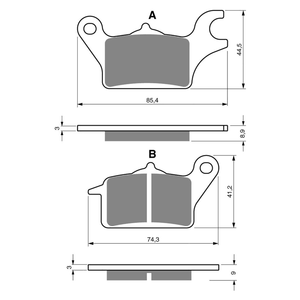 BRAKE PADS GOLDFREN SINTERED SPORTS GF357 - S3 ( P482 )
