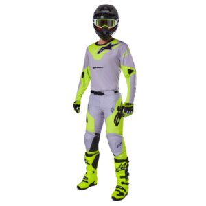 Alpinestars Racer Veil Motocross Jersey Grey/Yellow Fluoro - Image 4