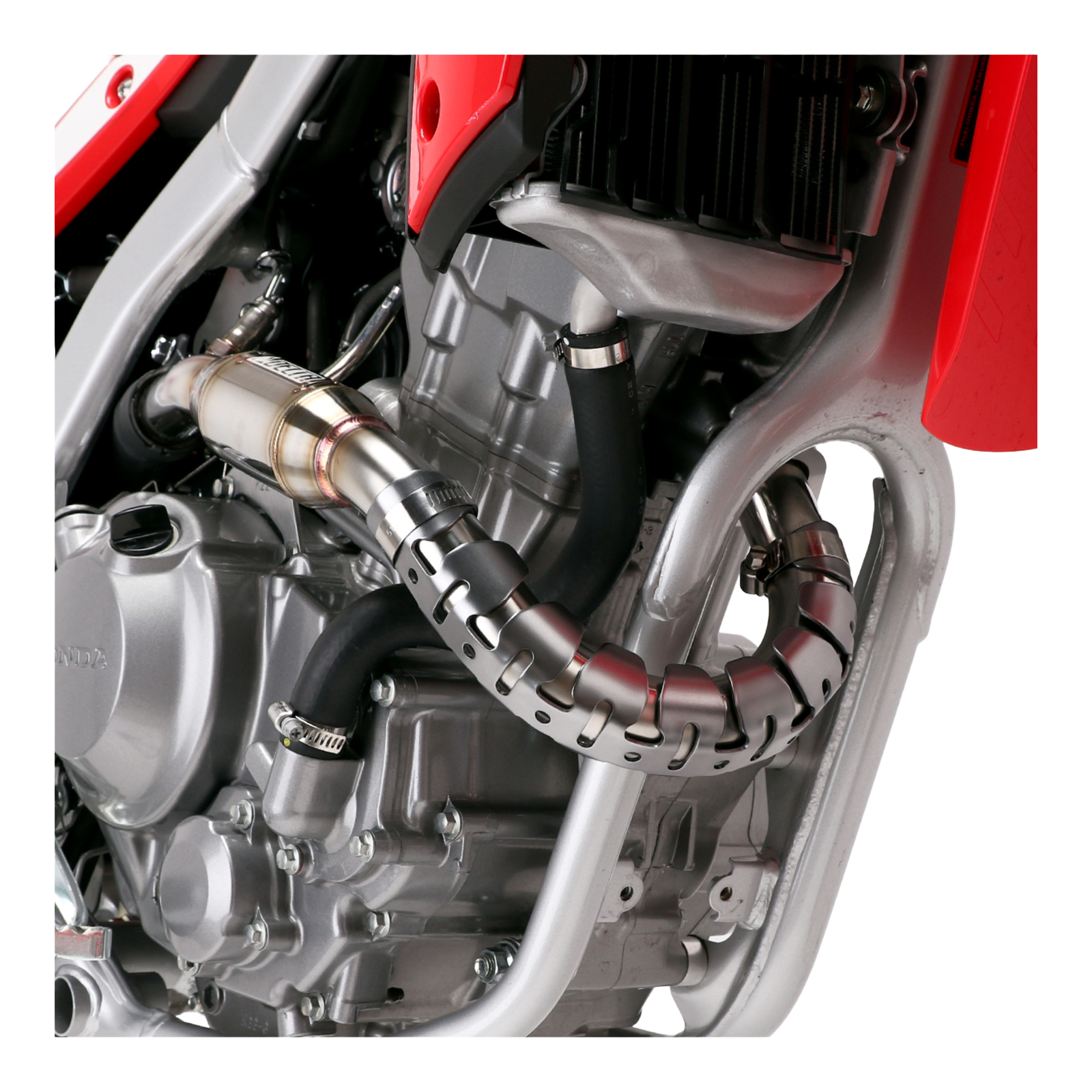 DRC Universal 4-Stroke Exhaust Pipe Guard - Titanium Color - Image 4