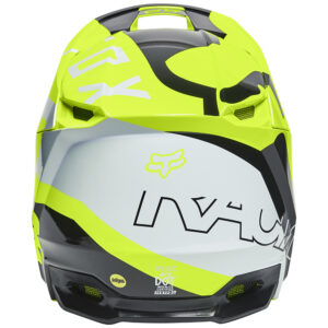 Fox V1 Skew Youth Flo Yellow Motocross Helmet - Image 4