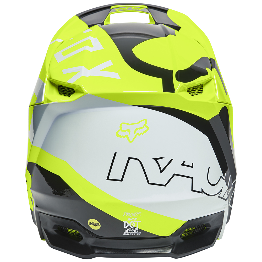 Fox V1 Skew Youth Flo Yellow Motocross Helmet