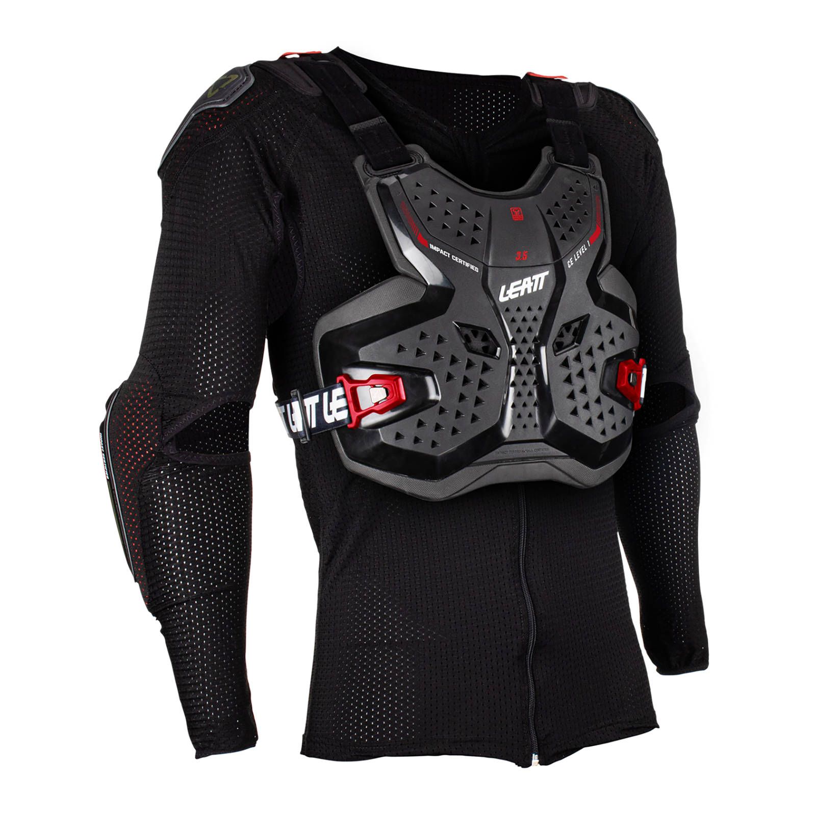 Leatt 3.5 Junior Body Protector - Black / Red - Image 2