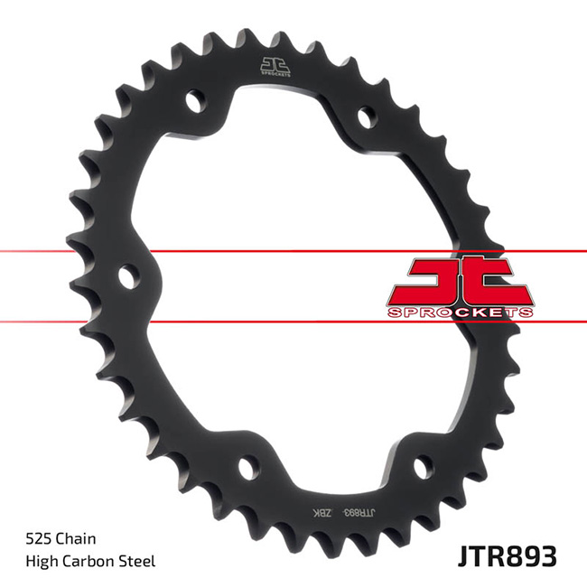 JT Sprocket Rear OE Steel T38 #525 Black [A]
