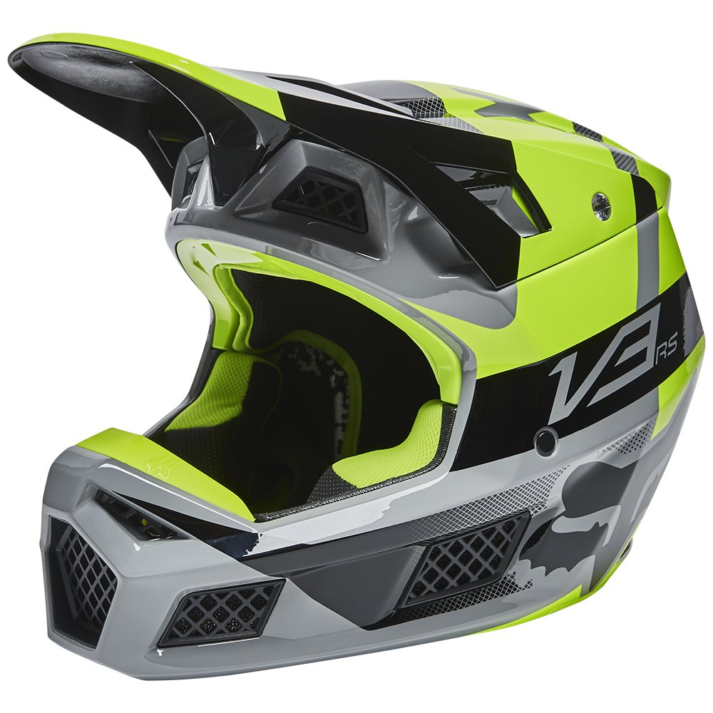 Motocross Helmet Fox V3 RS Riet Flo Yellow