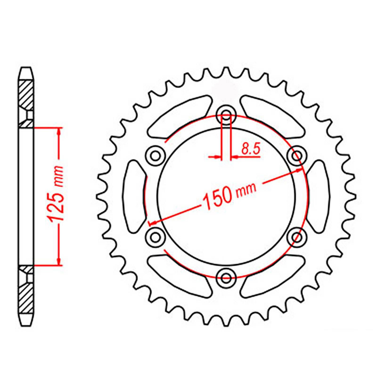 SPKT REAR OE STEEL 897 51T #520 - Image 1