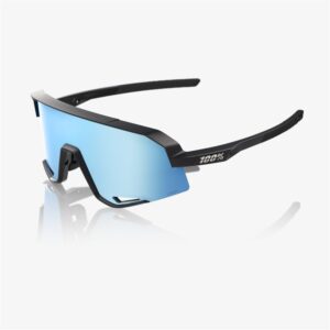 100% Slendale Matte Black Sunglasses HiPER Blue Mirror Lens - Image 1