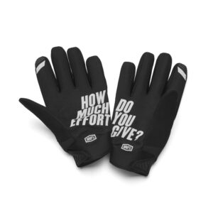 100% Brisker Youth Cold Weather Motocross Gloves Black - Image 2