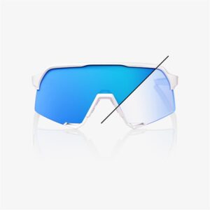 100% S3 Limited Edition Bastille Pearl White Glitter Sunglasses Blue Mirror Photochromic Lens - Image 2