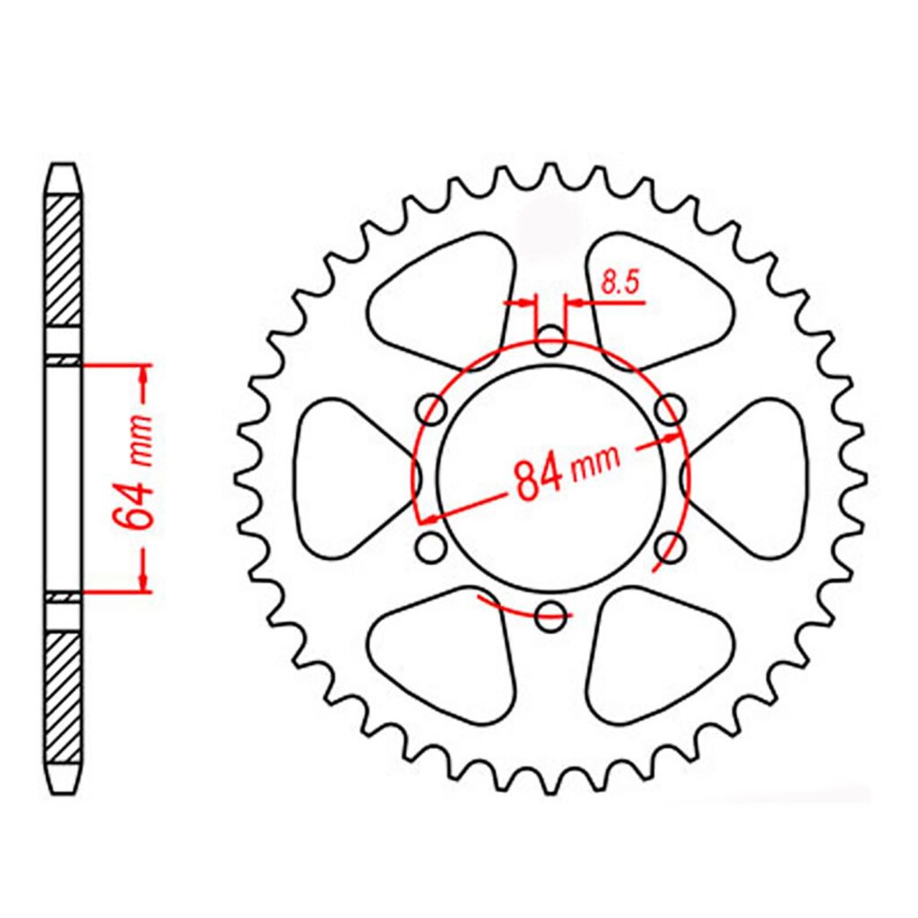 SPKT REAR OE STEEL 809 50T #428