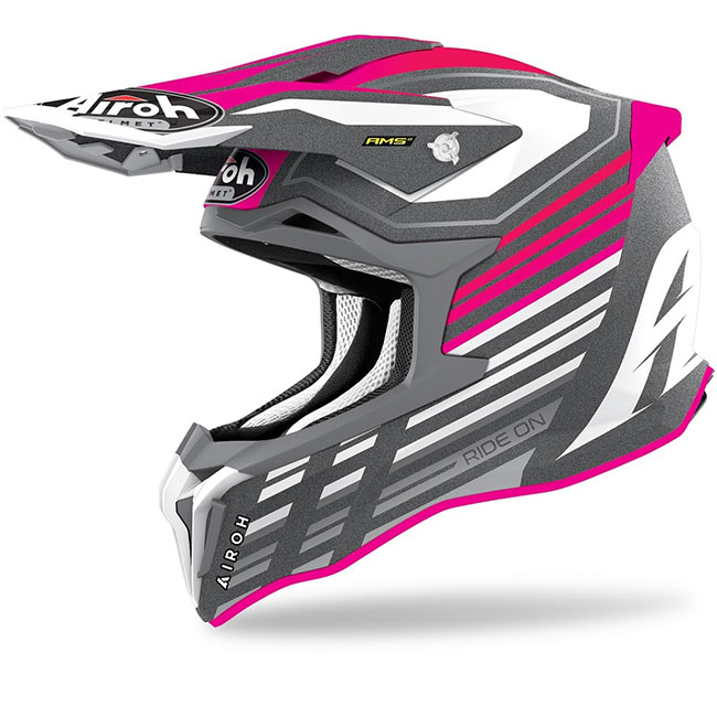 Airoh Strycker Shaded Motocross Helmet Matt Pink