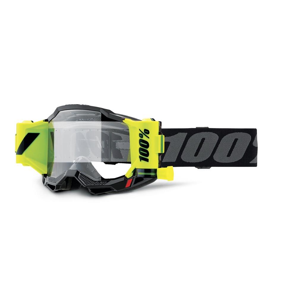 100% Accuri 2 Forecast Motocross Goggle Black - Clear Lens