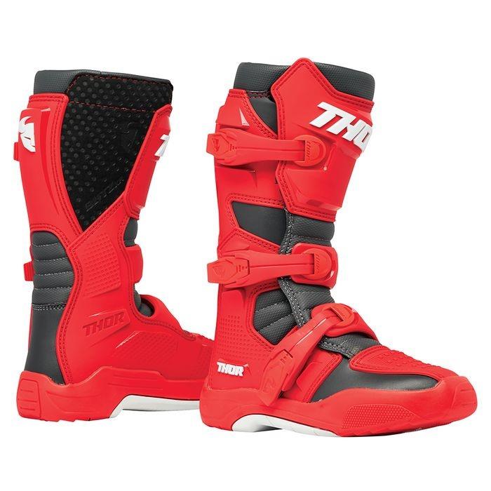 Thor Bltiz XR Motocross Boots Youth Red/Charcoal