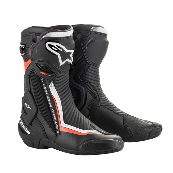 Road Boots Alpinestars S-MX Plus v2 Black/White/Red Fluoro