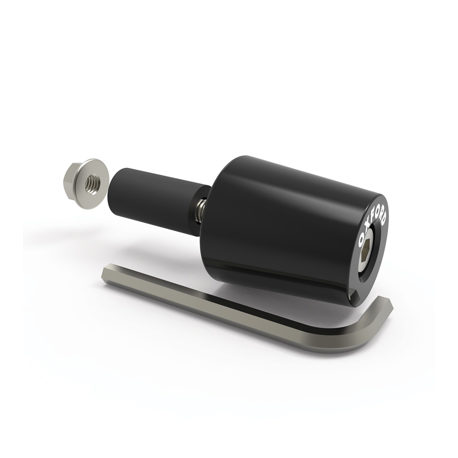 OXFORD HANDLEBAR END WEIGHTS BLK ANODISED 67g PR - Image 1