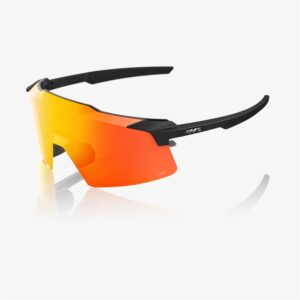 100% Aerocraft Soft Tact Black Sunglasses HiPER Red Mirror Lens - Image 1