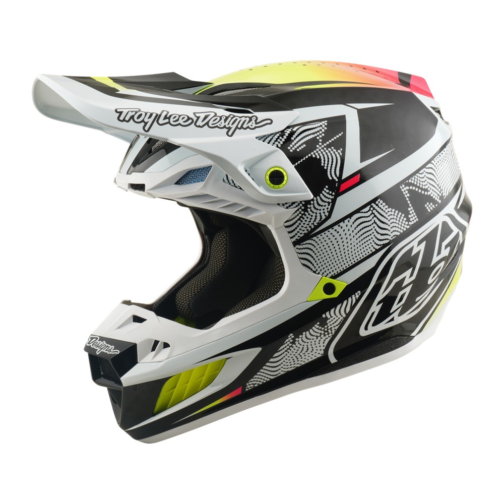Troy Lee Designs SE5 ECE Carbon Lined Up Motocross Helmet White