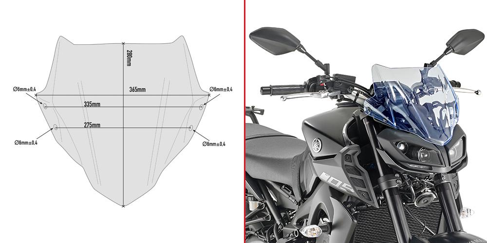 GIVI ICE SCREEN YAMAHA MT-09 '17-> 'BLUE ICE'