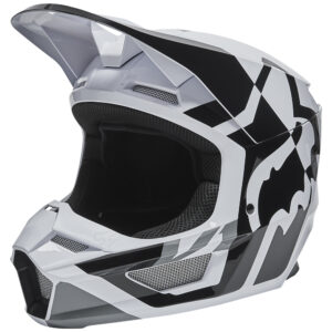 Fox V1 Lux Youth Black/White Motocross Helmet - Image 2
