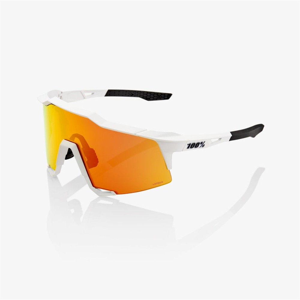100% Speedcraft Soft Tact Off White Sunglasses HiPER Red Mirror Lens