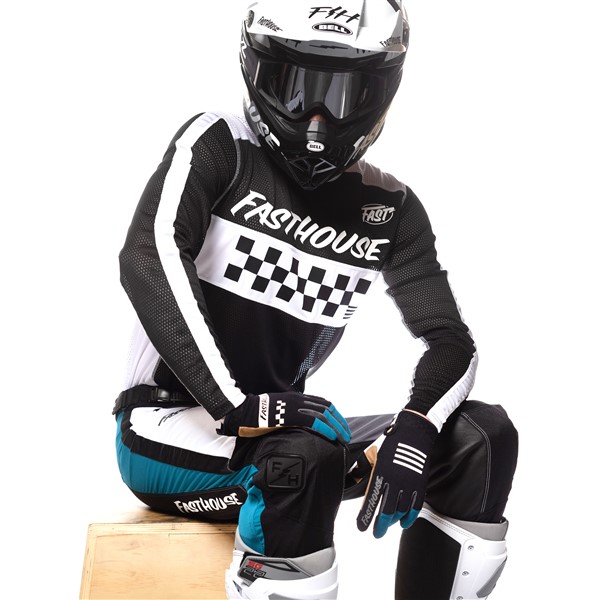 Fasthouse Grindhouse Waypoint Motocross Jersey Black/White