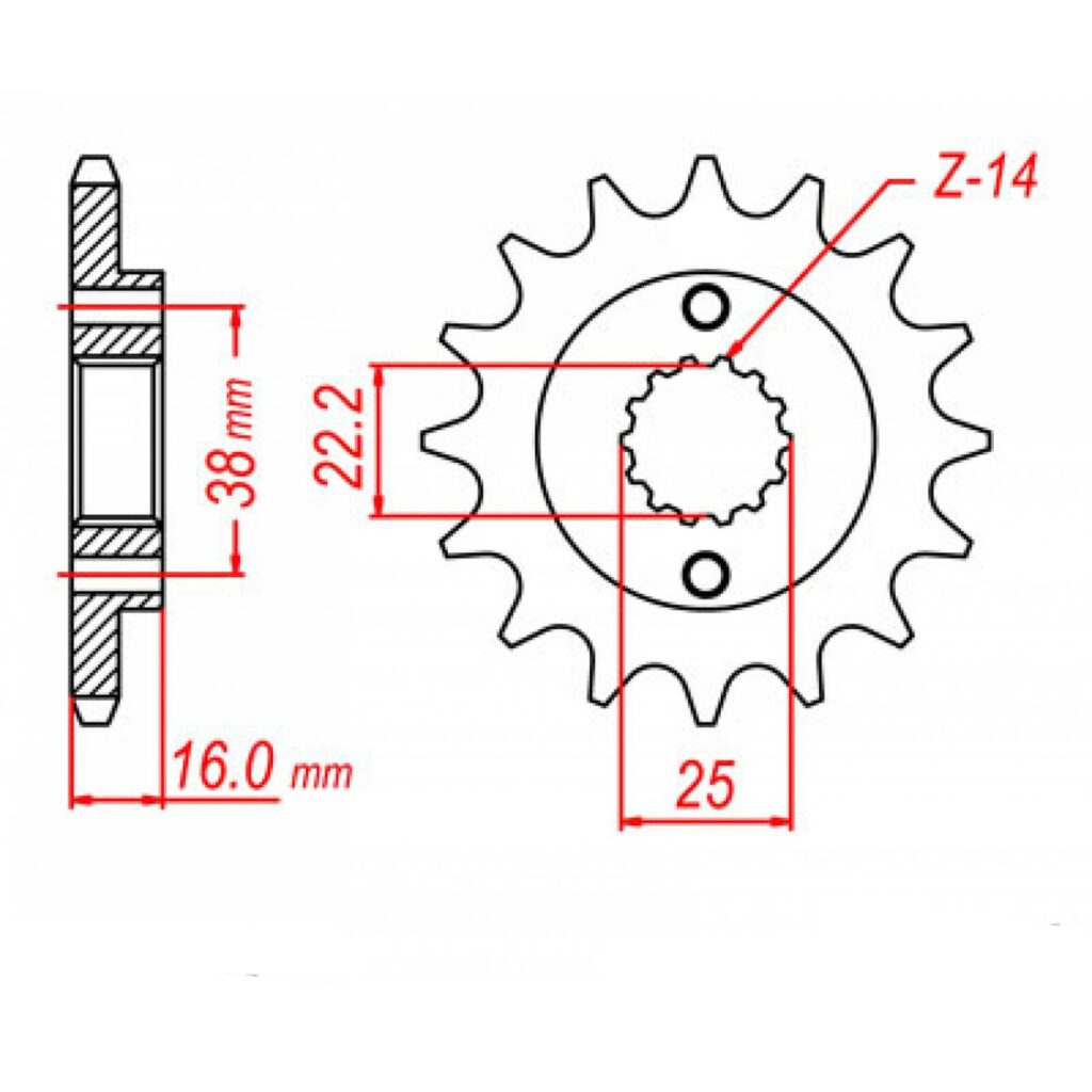 SPKT FRONT OE STEEL 736 14T #520