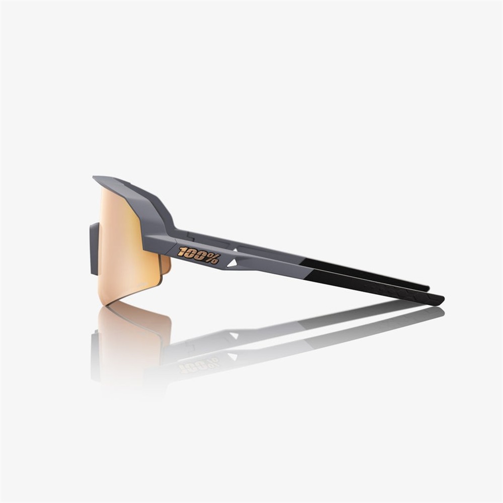 100% Slendale SL Soft Tact Grey Sunglasses HiPER Copper Mirror Lens