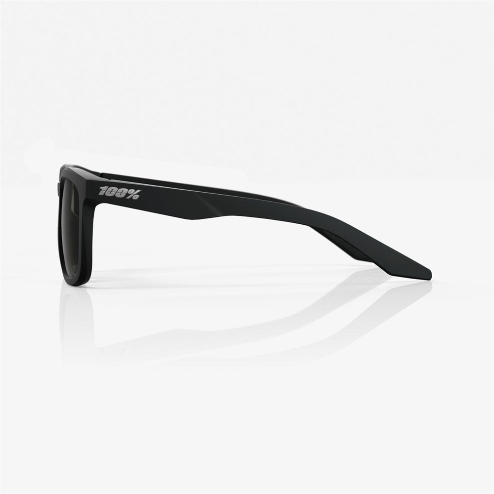 100% Hudson Soft Tact Black Sunglasses Smoke Lens