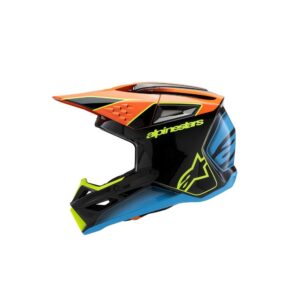 Alpinestars S-M3 Youth Motocross Helmet Fray Black/Orange/Yellow Fluoro Gloss - Image 2
