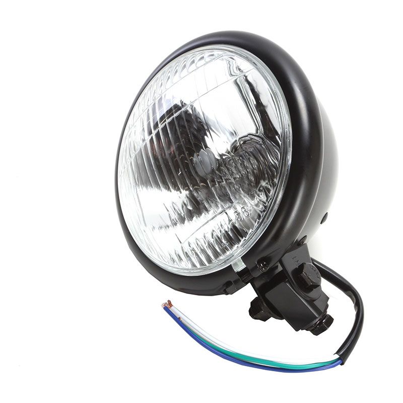 WHITES HEADLIGHT BATES 5 3/4 BTM MNT H4 60/55w BLK