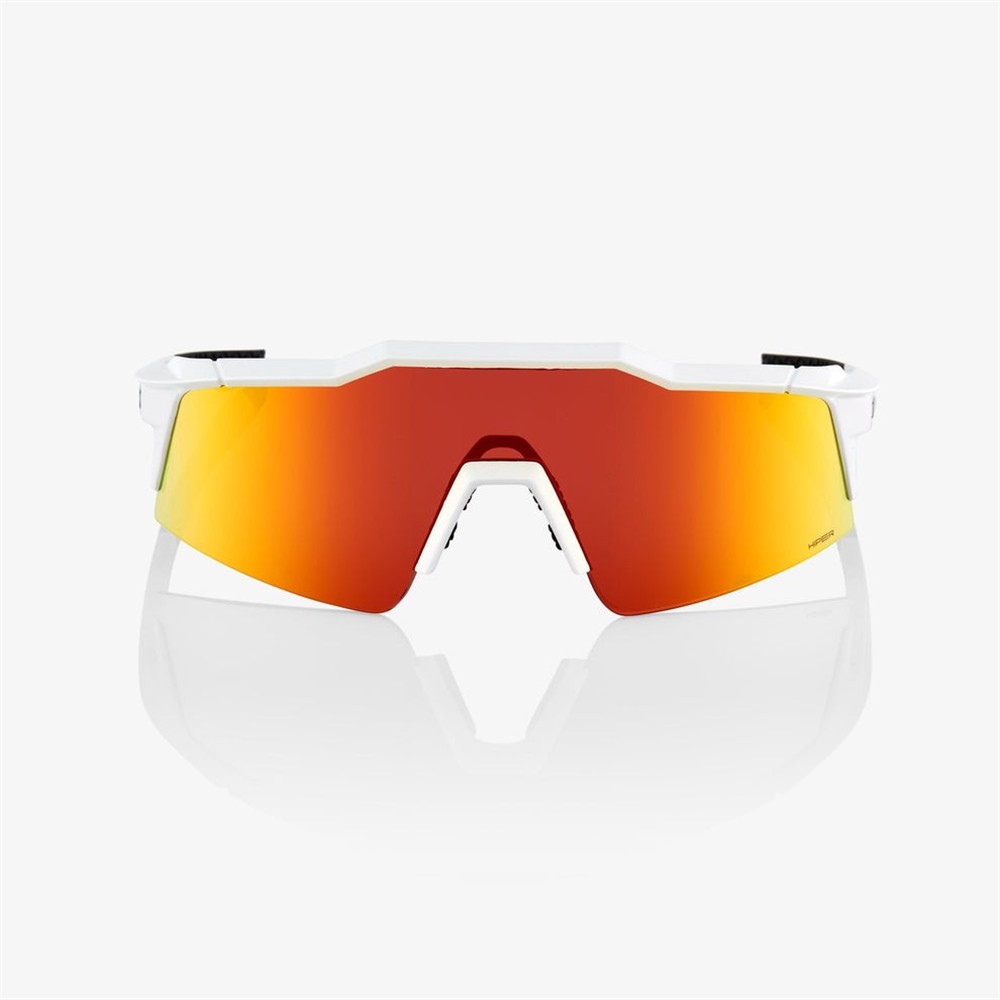100% Speedcraft SL Soft Tact Off White Sunglasses HiPER Red Mirror Lens