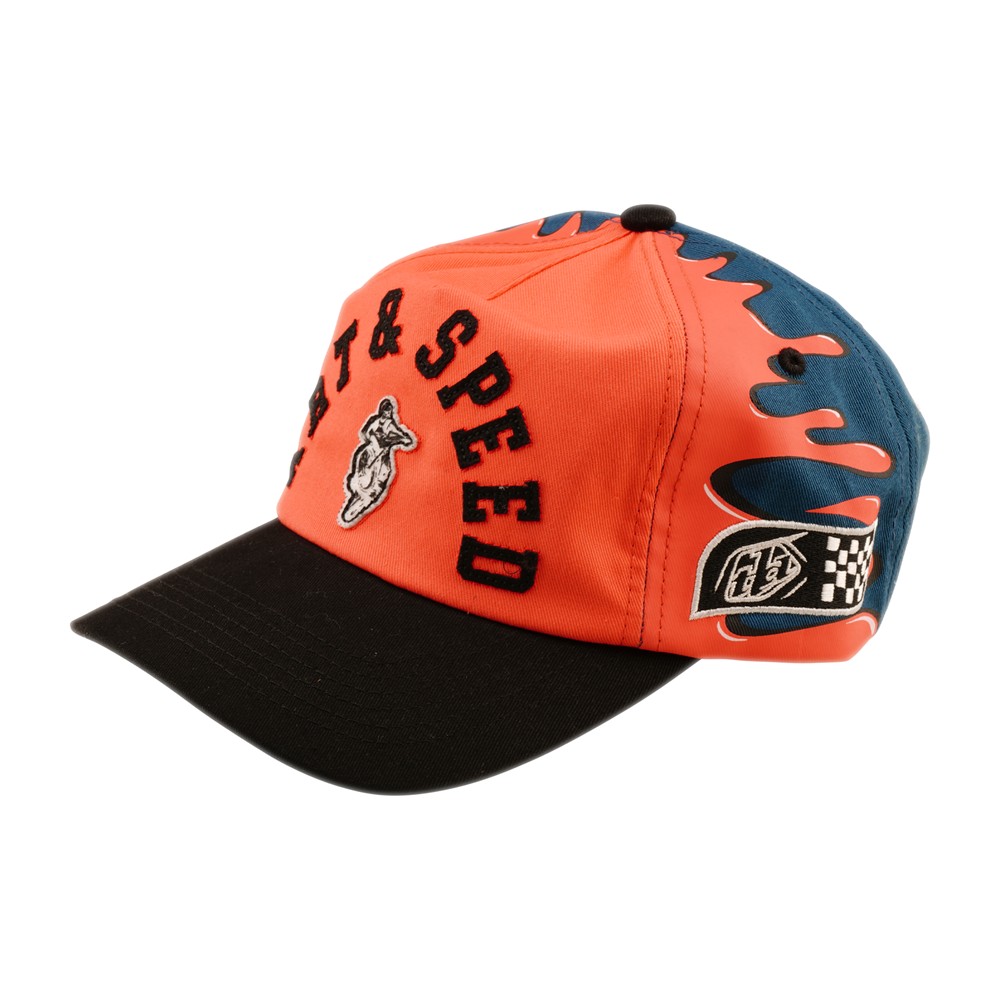 Troy Lee Designs Finish Line Unstructured Curved Snapback Coral/Blue