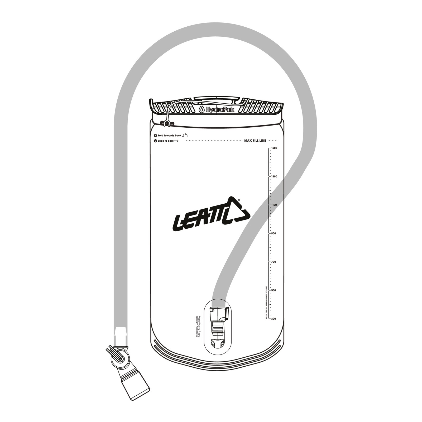 Leatt HydraPak 1.5L Vertical Bladder with Tube & Bite Valve - ADV - Image 1
