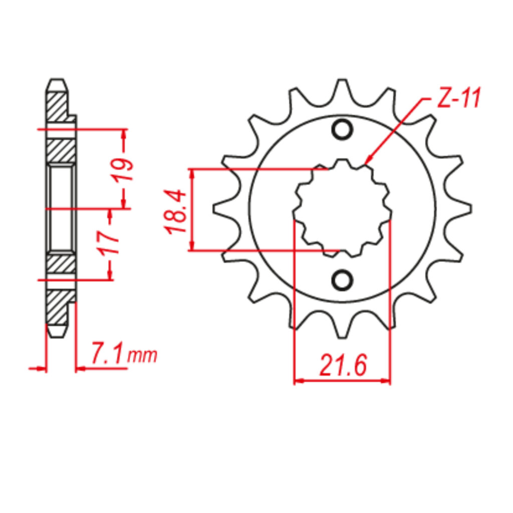 MTX 1321 Steel Front Sprocket #520 (13T)