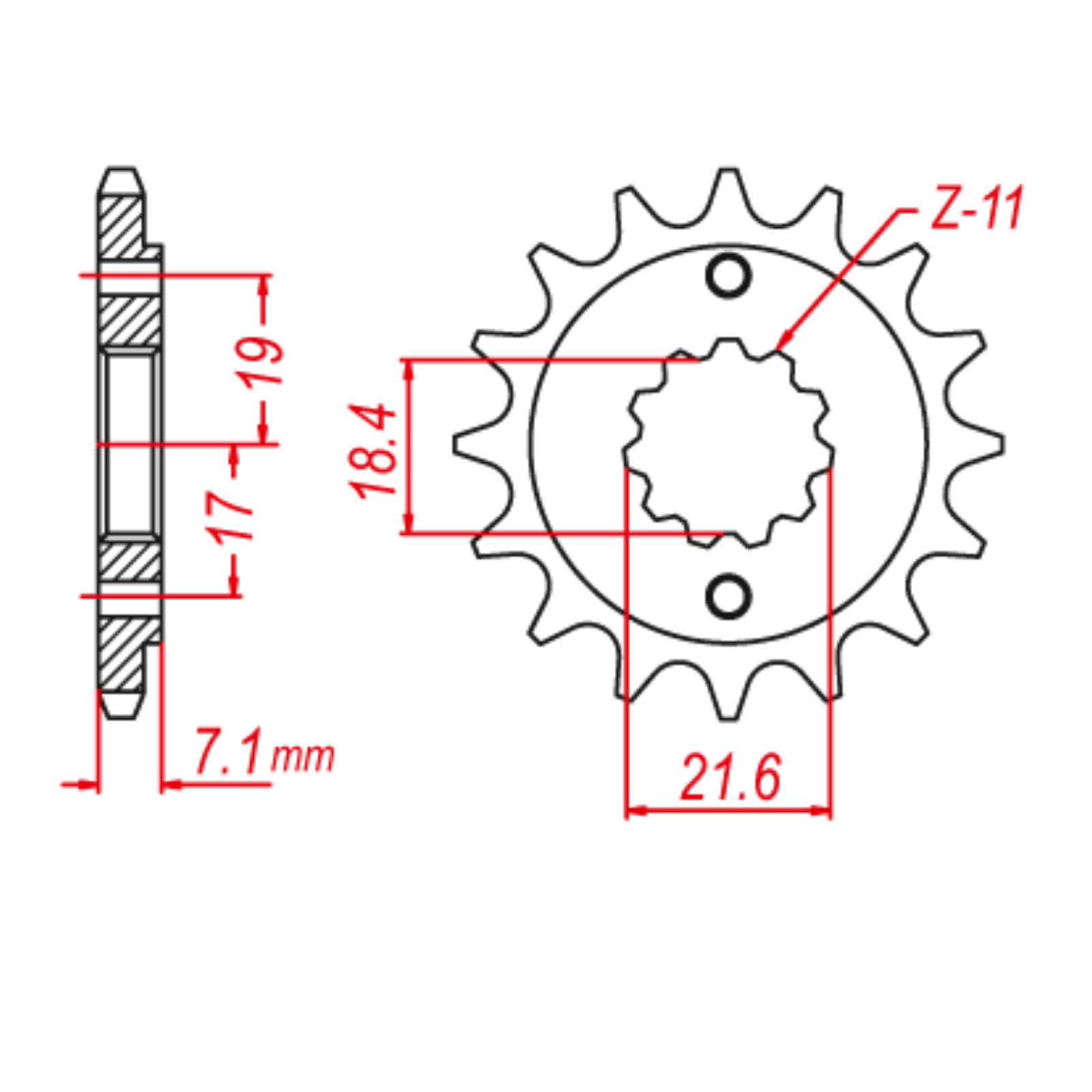 MTX 1321 Steel Front Sprocket #520 (13T) - Image 1