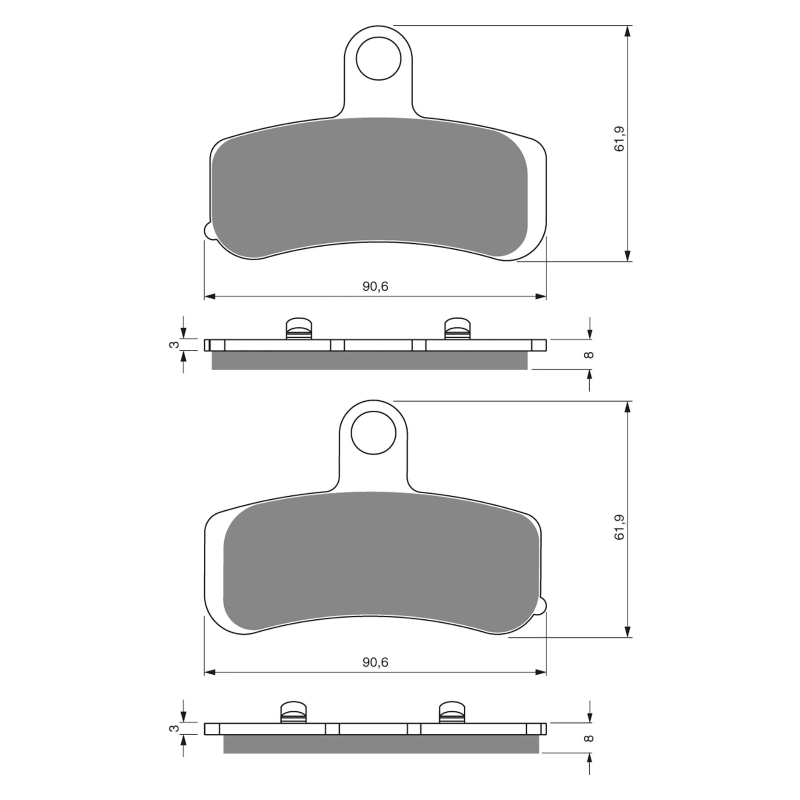 BRAKE PADS GOLDFREN SINTERED SPORTS GF275 - S3 ( PH398 ) - Image 1