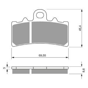 BRAKE PADS GOLDFREN SINTERED SPORTS GF305 - S3 ( PH439 ) - Image 1
