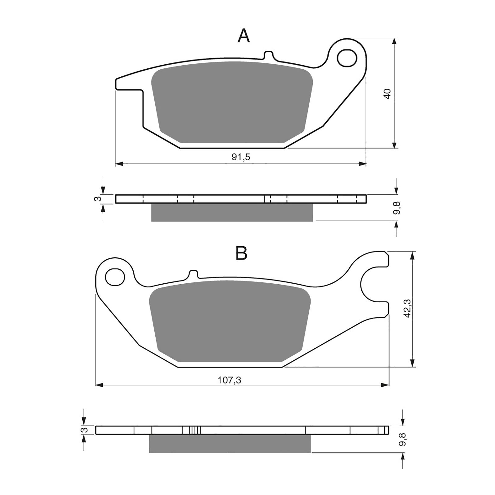 BRAKE PADS GOLDFREN SINTERED SPORTS GF221 - S3 ( PH303 ) - Image 1