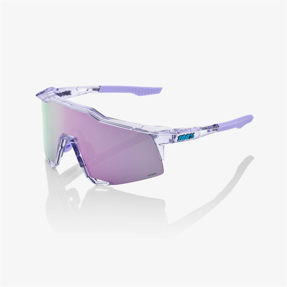 100% Speedcraft Polished Translucent Lavender Sunglasses HiPER Lavender Mirror Lens