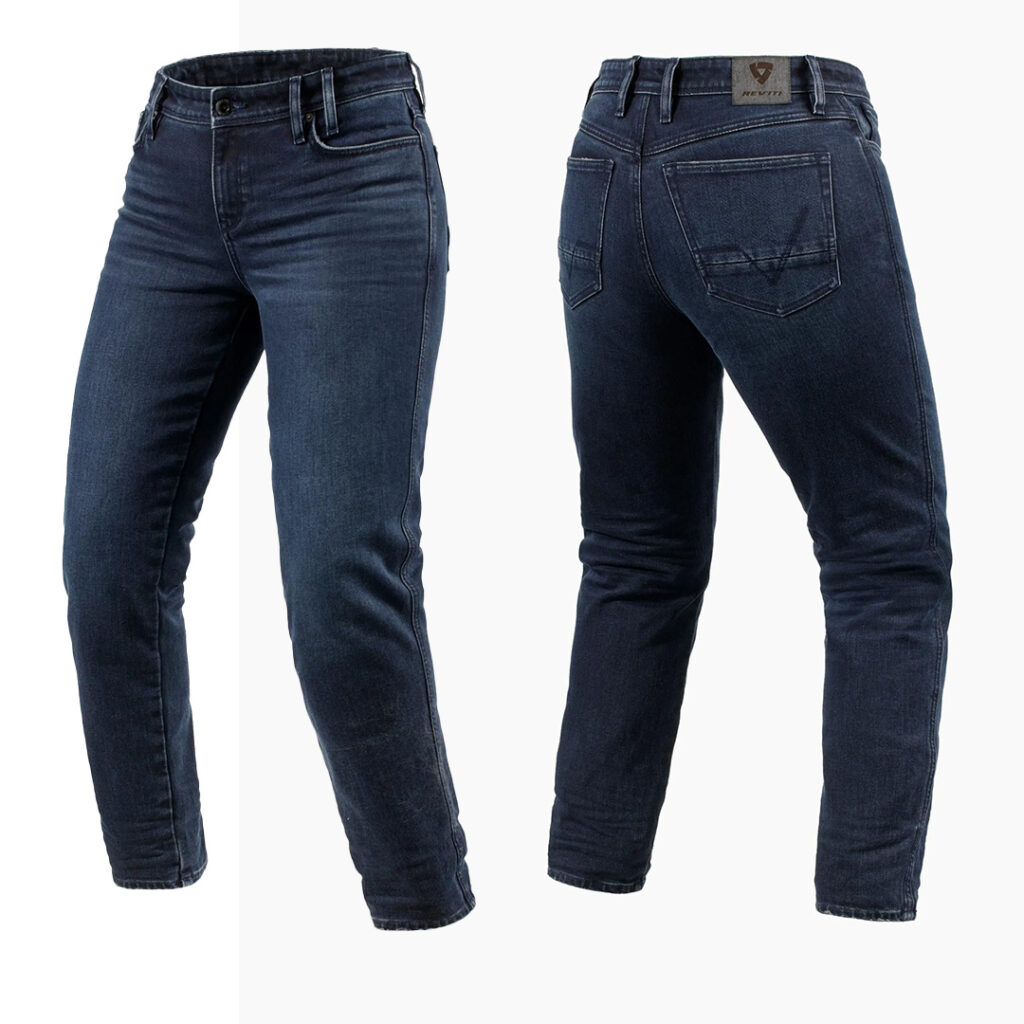 REVIT! Violet BF Ladies Riding Jeans Sht Leg Blue-Black