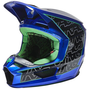 Fox V1 Peril Motocross Helmet Blue - Image 2