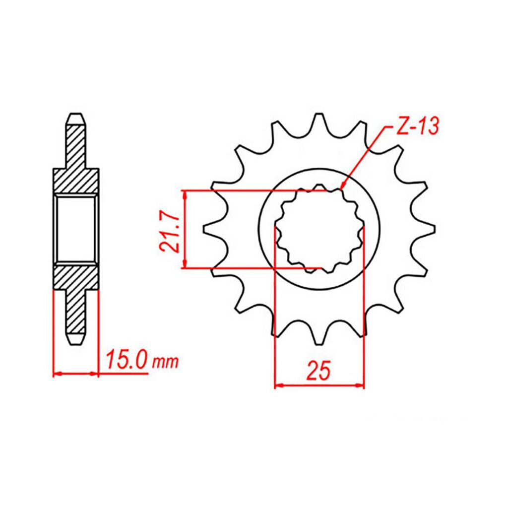 SPKT FRONT OE STEEL 1182 15T #525
