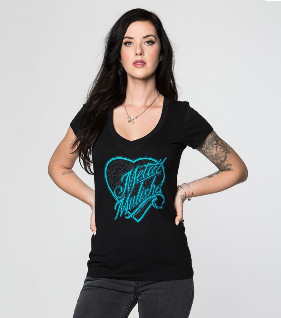 V Neck Tee Metal Mulisha Fame Black
