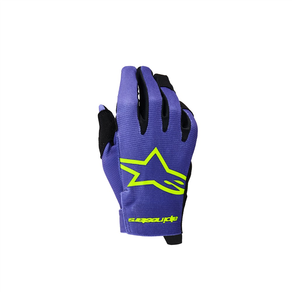 Alpinestars Radar Motocross Gloves Youth Purple/Yellow Fluoro