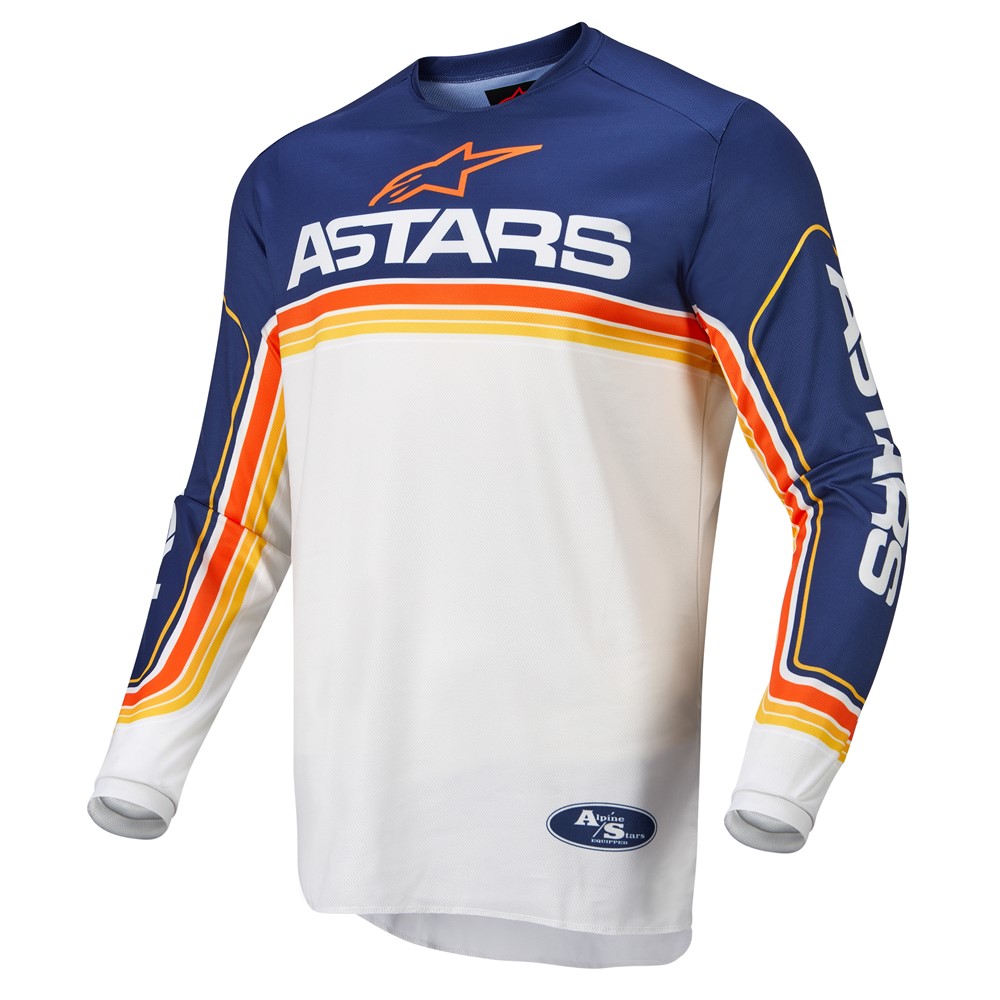 Alpinestars Fluid Speed Dark Blue/Off White/Orange Motocross Jersey