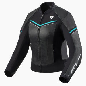 Rev'It Median Ladies Jacket Black-Turquoise - Image 1