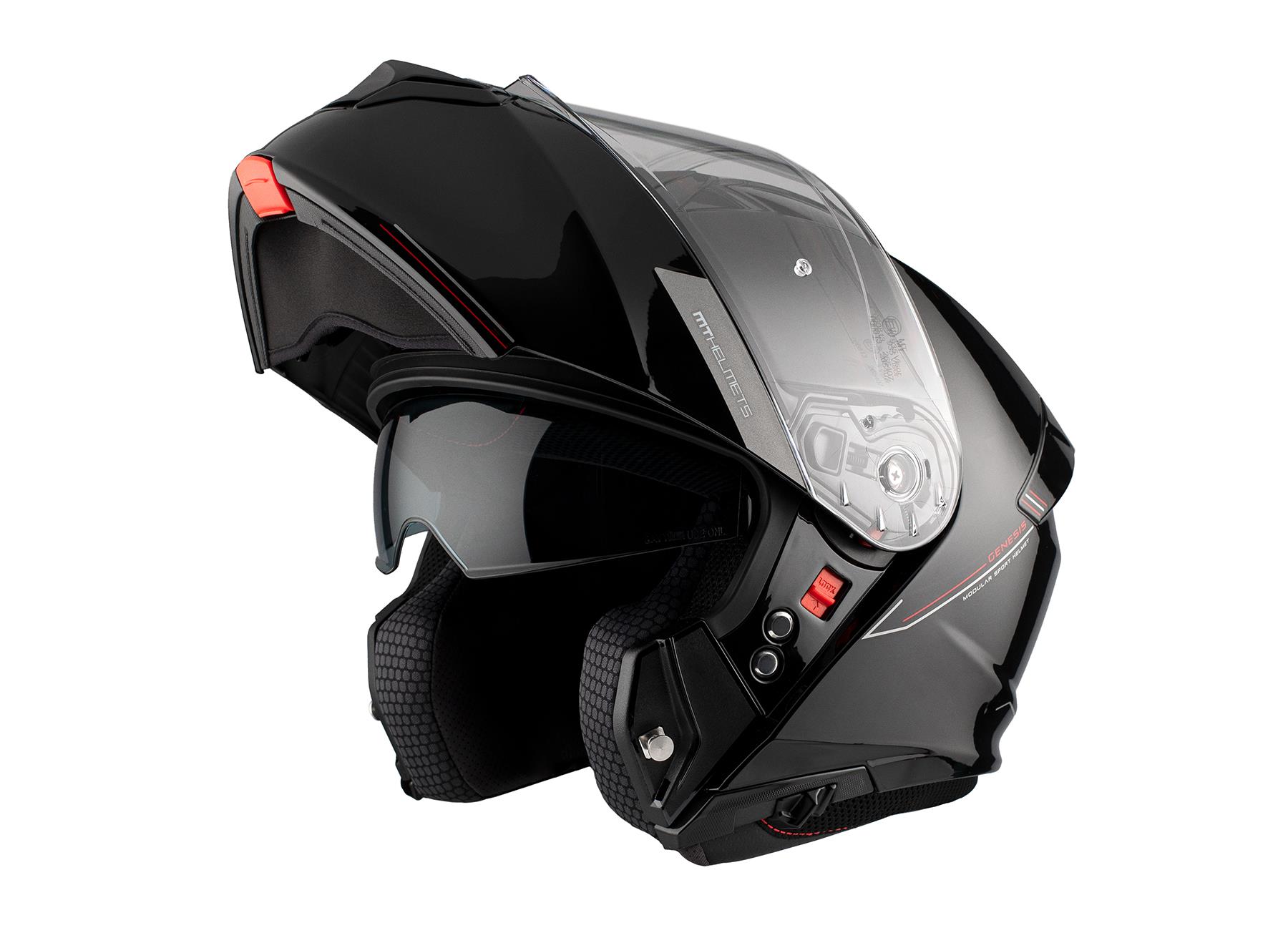 MT Genesis SV Flip Front Helmet Gloss Black - Image 4
