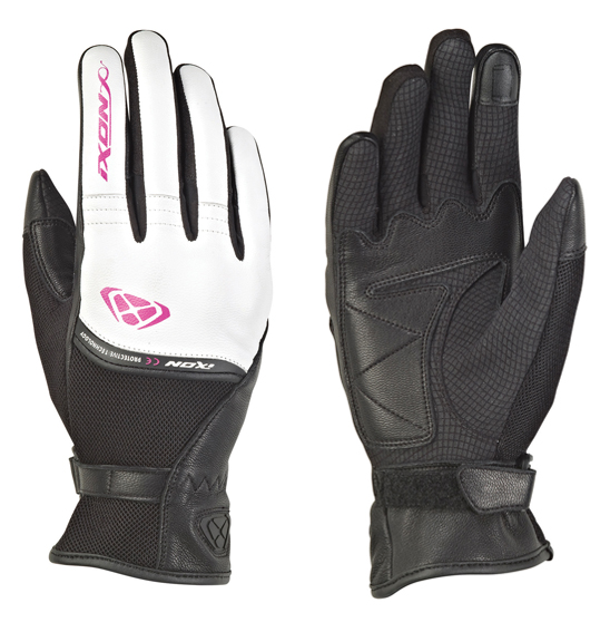 Ixon RS SHINE 2 Urban Leather/Textile Road Gloves Ladies Black/White/Fuchsia