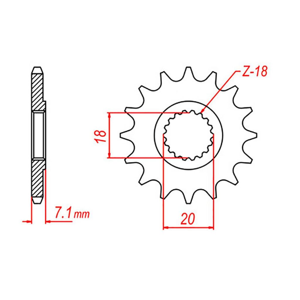 SPKT FRONT OE STEEL 427 13T #520