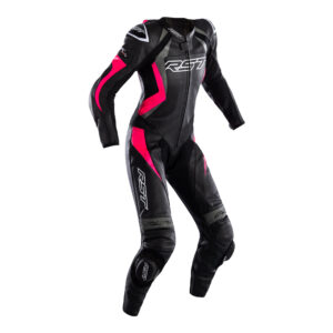 RST Tractech EVO 4 CE 1-PC Leather Suit Ladies Black/Pink/Grey - Image 1