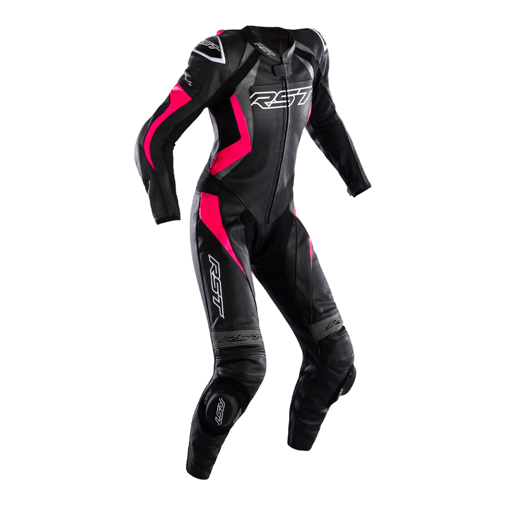 RST Tractech EVO 4 CE 1-PC Leather Suit Ladies Black/Pink/Grey